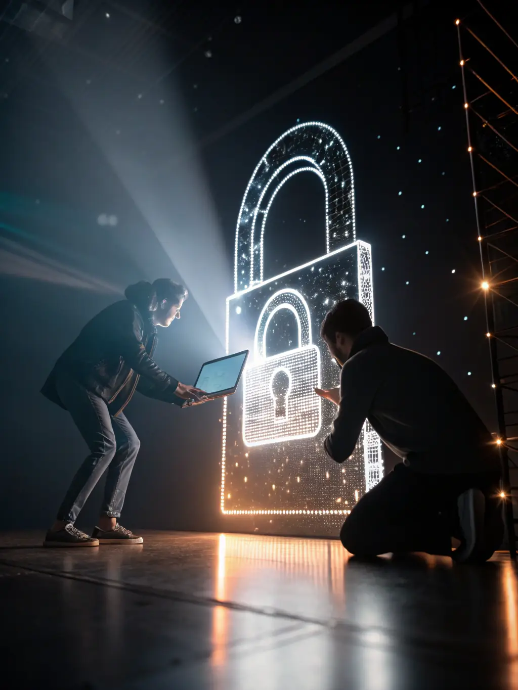 An illustration of data encryption and secure communication channels, emphasizing data protection strategies.